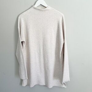 COST PLUS WORLD MARKET Women’s Ivory Multi Funnel Neck Tunic Sweater Top One Sz